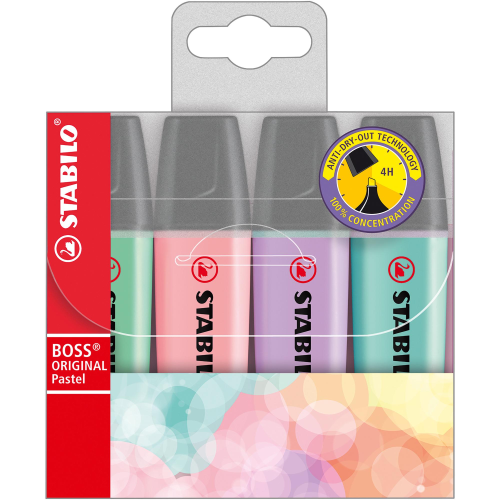 STABILO BOSS EVIDENZIATORE ORIGINAL PASTEL ASSORTITI 4 Pz